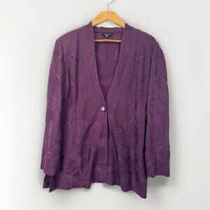Mistook Cardigan Purple‎ Solid Tropical Size XL Long Sleeve Acrylic